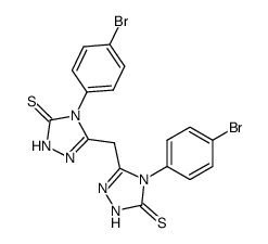 4,4'-bis-(4-bromo-phenyl)-2,4,2',4'-tetrahydro-5,5'-methanediyl-bis-[1,2,4]triazole-3-thione结构式