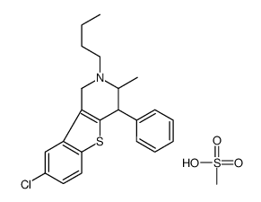 2-butyl-8-chloro-3-methyl-4-phenyl-3,4-dihydro-1H-[1]benzothiolo[3,2-c]pyridine,methanesulfonic acid结构式