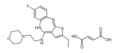 (E)-but-2-enedioic acid,2-ethyl-7-fluoro-N-(2-morpholin-4-ylethyl)-5H-thieno[3,2-c][1,5]benzodiazepin-4-amine结构式