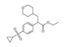 ethyl 2-(4-cyclopropanesulfonyl-phenyl)-3-(tetrahydropyran-4-yl)propionate结构式