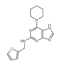 9H-Purin-2-amine,N-(2-furanylmethyl)-6-(1-piperidinyl)- structure