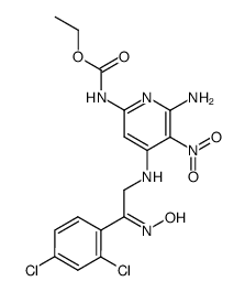 ethyl (6-amino-4-((2-(2,4-dichlorophenyl)-2-(hydroxyimino)ethyl)amino)-5-nitropyridin-2-yl)carbamate结构式