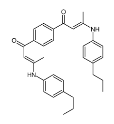 3-(4-propylanilino)-1-[4-[3-(4-propylanilino)but-2-enoyl]phenyl]but-2-en-1-one Structure