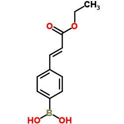 4-(E-3-乙氧基-3-氧代-1-丙烯-1-基)苯基硼酸结构式