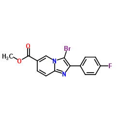 Methyl 3-bromo-2-(4-fluorophenyl)imidazo[1,2-a]pyridine-6-carboxylate Structure