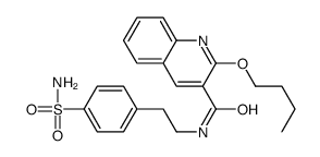 2-butoxy-N-[2-(4-sulfamoylphenyl)ethyl]quinoline-3-carboxamide结构式