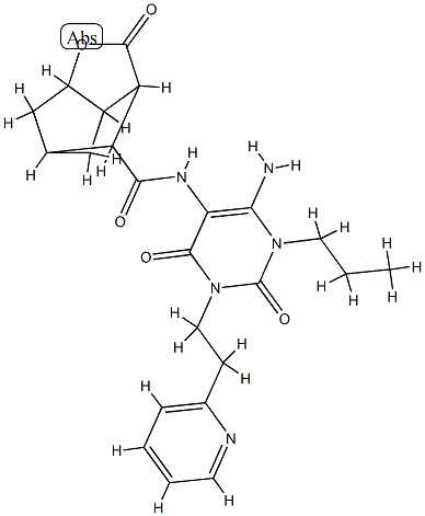 3,5-Methano-2H-cyclopenta[b]furan-7-carboxamide,N-[6-amino-1,2,3,4-tetrahydro-2,4-dioxo-1-propyl-3-[2-(2-pyridinyl)ethyl]-5-pyrimidinyl]hexahydro-2-结构式