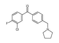 3-CHLORO-4-FLUORO-4'-PYRROLIDINOMETHYL BENZOPHENONE structure