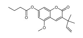 7-butyryloxy-5-methoxy-3-(1,1-dimethylallyl)coumarin Structure