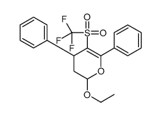 2-ethoxy-4,6-diphenyl-5-(trifluoromethylsulfonyl)-3,4-dihydro-2H-pyran结构式