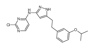 2-chloro-N-[5-[2-(3-propan-2-yloxyphenyl)ethyl]-1H-pyrazol-3-yl]pyrimidin-4-amine结构式