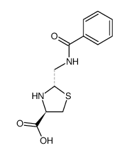 (2Ξ,4R)-2-(benzoylamino-methyl)-thiazolidine-4-carboxylic acid Structure