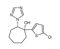 (1R,2S)-1-(5-Chloro-thiophen-2-yl)-2-[1,2,4]triazol-1-yl-cycloheptanol结构式