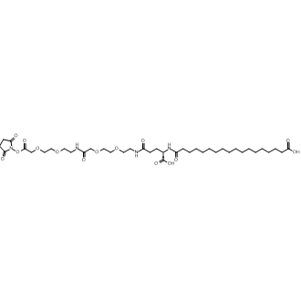 18-[[((1S)-1-羧基-4-[2-[2-[2-[2-[2-[2-[2,5-二氧杂吡咯烷-1-基)氧]-2-氧-乙氧基]乙氧基]乙氨基]-2-氧代乙氧基]乙氧基]乙氨基]-4-氧代丁基]氨基]-18-氧代十八烷酸图片