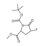 2-Methyl 1-(2-methyl-2-propanyl) (2S,4R)-4-fluoro-5-oxo-1,2-pyrro lidinedicarboxylate Structure