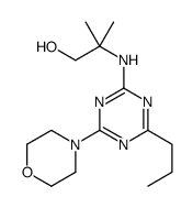 2-methyl-2-[(4-morpholin-4-yl-6-propyl-1,3,5-triazin-2-yl)amino]propan-1-ol结构式