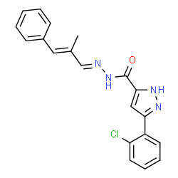 3-(2-chlorophenyl)-N-((1E,2E)-2-methyl-3-phenylallylidene)-1H-pyrazole-5-carbohydrazide结构式