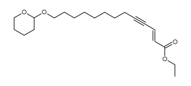 (E)-ethyl 13-((tetrahydro-2H-pyran-2-yl)oxy)tridec-2-en-4-ynoate结构式