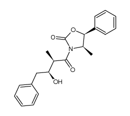 (2'R,3'S,4R,5S)-3-(3'-hydroxy-2'-methyl-4'-phenylbutanoyl)-4-methyl-5-phenyloxazolidin-2-one结构式