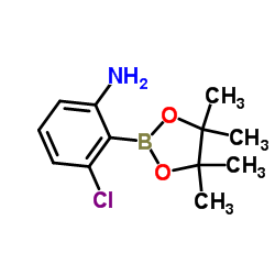 3-Chloro-2-(4,4,5,5-tetramethyl-1,3,2-dioxaborolan-2-yl)aniline Structure