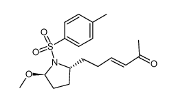 6-((2R,5R)-5-methoxy-1-tosylpyrrolidin-2-yl)hex-3-en-2-one结构式