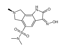 (Z)-3-(hydroxyimino)-N,N,7-trimethyl-2-oxo-1,2,3,6,7,8-hexahydropyrrolo[3,4-g]indole-5-sulfonamide结构式