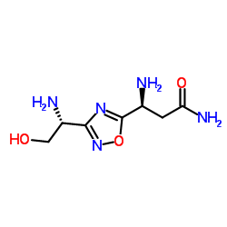 (S)-3-amino-3-(3-((R)-1-amino-2-hydroxyethyl)-1,2,4-oxadiazol-5-yl)propanamide结构式