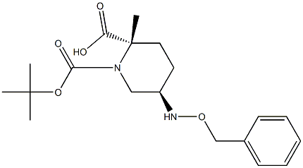 (2S,5R)-5-(benzyloxyamino)piperidin-1,2-dicarboxylic acid 1-tert-butyl ester 2-methyl ester结构式