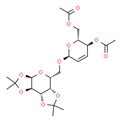 6-O-(4-O,6-O-Diacetyl-2,3-dideoxy-α-D-erythro-hexa-2-enopyranosyl)-1-O,2-O:3-O,4-O-diisopropylidene-α-D-galactopyranose Structure