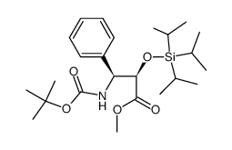 methyl (2R,3S)-3-((tert-butoxycarbonyl)amino)-3-phenyl-2-((triisopropylsilyl)oxy)propanoate结构式