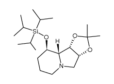 [1S,2R,8R,8aR]-8-Triisopropylsilyloxy-1,2-(isopropylidenedioxy)indolizidine structure