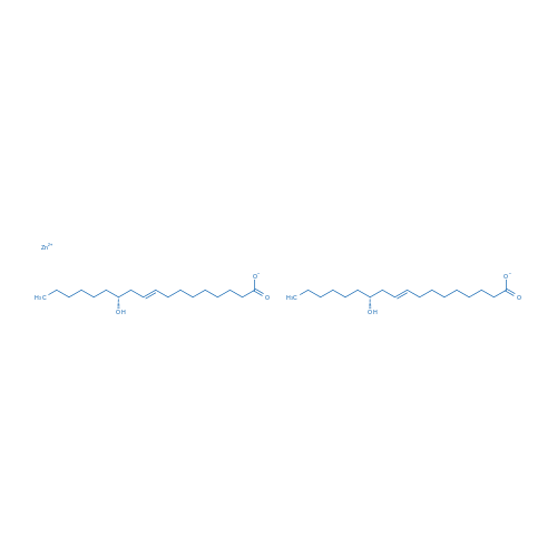 Zinc(II) (R,E)-12-hydroxyoctadec-9-enoate structure