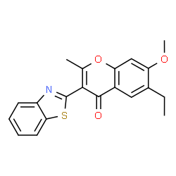 3-(benzo[d]thiazol-2-yl)-6-ethyl-7-methoxy-2-methyl-4H-chromen-4-one结构式