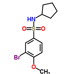 3-Bromo-N-cyclopentyl-4-methoxybenzenesulfonamide结构式