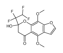 7-hydroxy-4,9-dimethoxy-7-(1,1,2,2-tetrafluoroethyl)-6,7-dihydro-5H-furo[3,2-g]chromen-5-one结构式