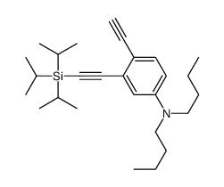 N,N-dibutyl-4-ethynyl-3-[2-tri(propan-2-yl)silylethynyl]aniline Structure