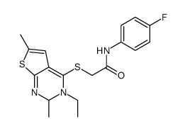 Acetamide, 2-[(5-ethyl-2,6-dimethylthieno[2,3-d]pyrimidin-4-yl)thio]-N-(4-fluorophenyl)- (9CI)结构式