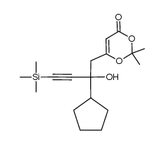 6-(2-cyclopentyl-2-hydroxy-4-trimethylsilanyl-but-3-ynyl)-2,2-dimethyl[1,3]dioxin-4-one结构式