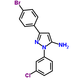 3-(4-Bromophenyl)-1-(3-chlorophenyl)-1H-pyrazol-5-amine结构式