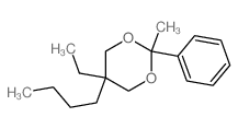 5-butyl-5-ethyl-2-methyl-2-phenyl-1,3-dioxane structure