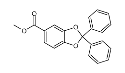 2,2-diphenylbenzo(1,3-dioxole)-5-carboxylic acid methyl ester结构式