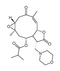 (1aR,5aS,9R,10aR,Z)-4,10a-dimethyl-8-(morpholinomethyl)-3,7-dioxo-1a,2,3,5a,7,8,8a,9,10,10a-decahydrooxireno[2',3':5,6]cyclodeca[1,2-b]furan-9-yl isobutyrate Structure