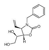 (4R,5S)-3-Benzyl-5-((R)-1,2-dihydroxy-ethyl)-4-vinyl-oxazolidin-2-one结构式