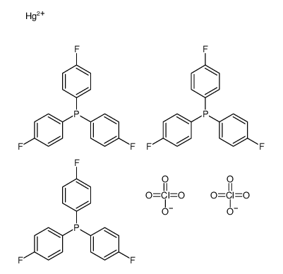 mercury(2+),tris(4-fluorophenyl)phosphane,diperchlorate Structure