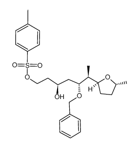 toluene-4-sulfonic acid 5-benzyloxy-3-hydroxy-6-(5-methyl-tetrahydro-furan-2-yl)-heptyl ester Structure