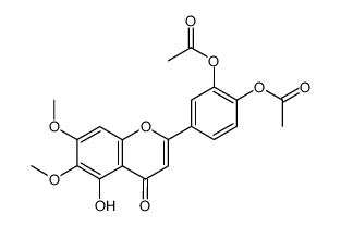 3',4'-diacetoxy-5-hydroxy-3,6,7-trimethoxyflavone结构式