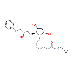 N-(cyclopropylmethyl)-7-[3,5-dihydroxy-2-(3-hydroxy-4-phenoxybut-1-enyl)cyclopentyl]hept-5-enamide Structure