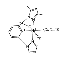 [Ni(2-(3,5-dimethylpyrazol-1-yl)-6-(pyrazol-1-yl)pyridine)(SCN)2(MeOH)]结构式