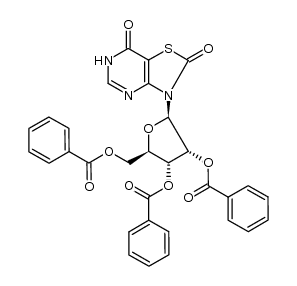 3-(2,3,5-tri-O-benzoyl-β-D-ribofuranosyl)thiazolo[4,5-d]pyrimidine-2,7(3H,6H)-dione Structure