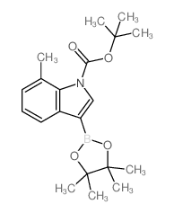 1-Boc-7-甲基吲哚-3-硼酸频哪醇酯结构式